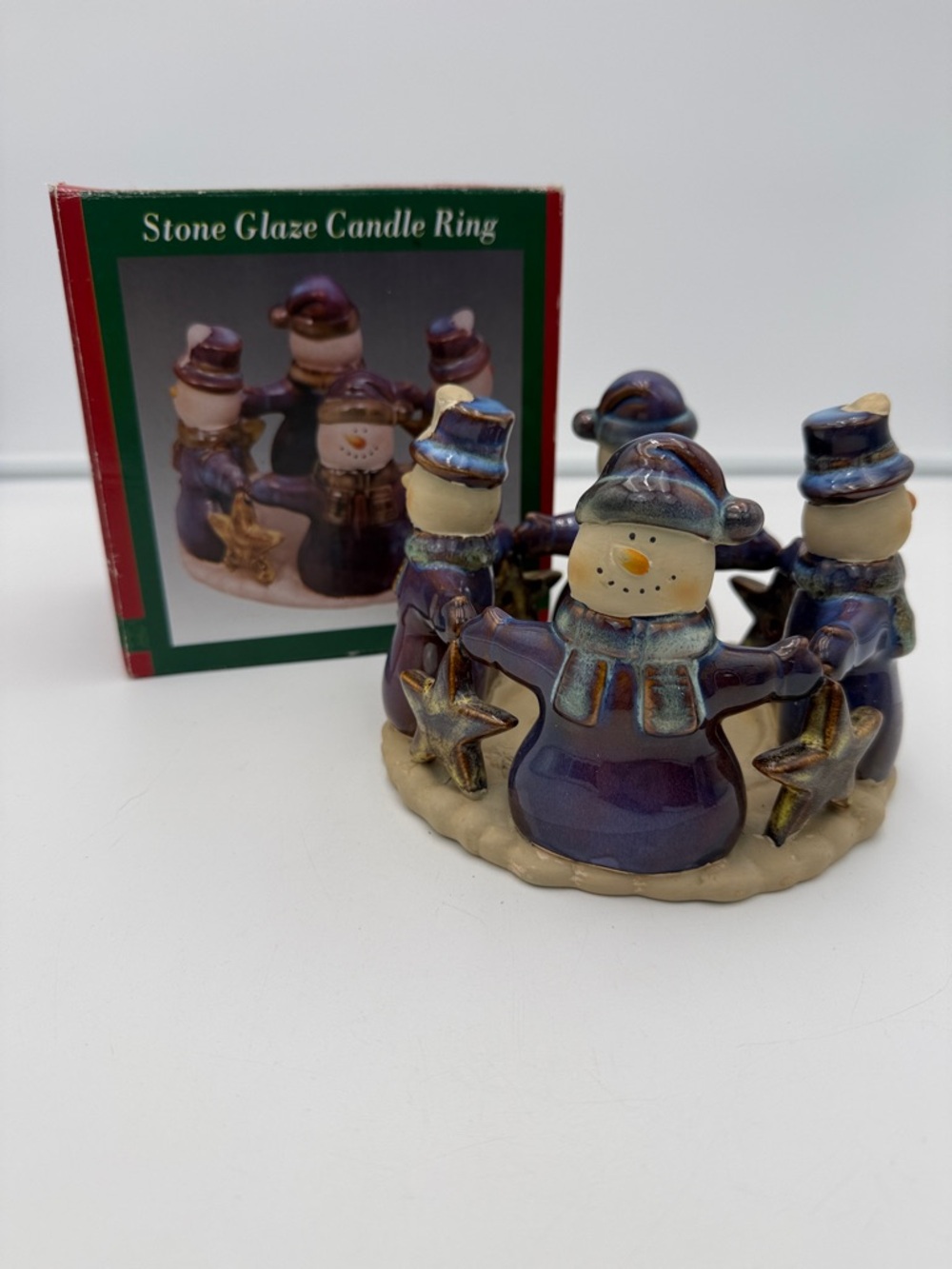 Christian Collection Lincolnshire Snowman Pottery Candle Holder